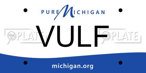VULF Michigan License Plate