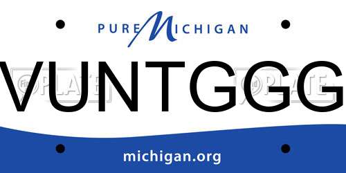 VUNTGGG Michigan License Plate