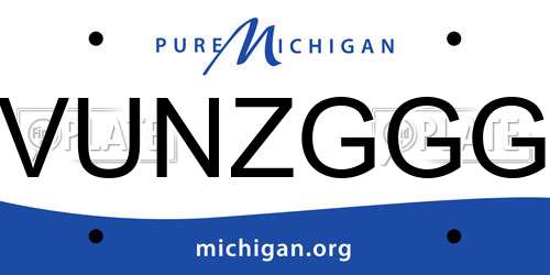 VUNZGGG Michigan License Plate