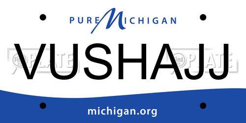 VUSHAJJ Michigan License Plate