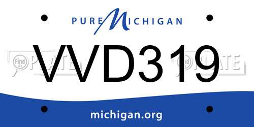 VVD319 Michigan License Plate