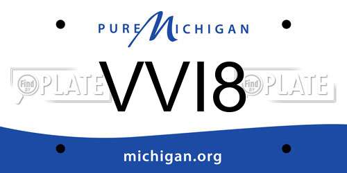 VVI8 Michigan License Plate
