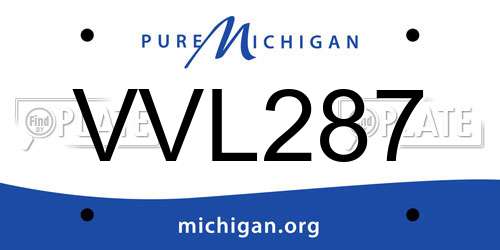 VVL287 Michigan License Plate