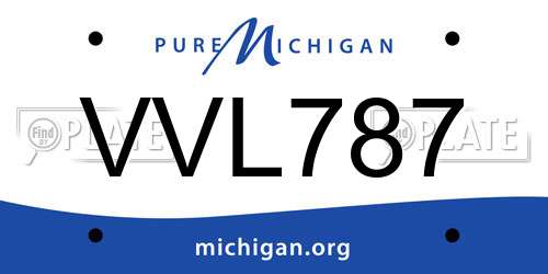 VVL787 Michigan License Plate