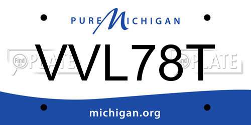 VVL78T Michigan License Plate