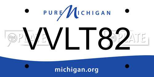 VVLT82 Michigan License Plate