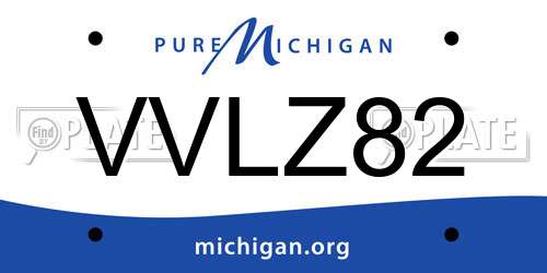 VVLZ82 Michigan License Plate