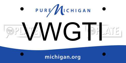 VWGTI Michigan License Plate