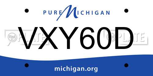 VXY60D Michigan License Plate