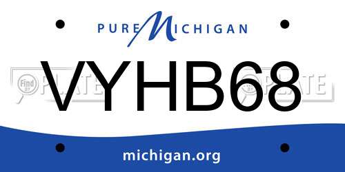 VYHB68 Michigan License Plate