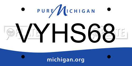VYHS68 Michigan License Plate
