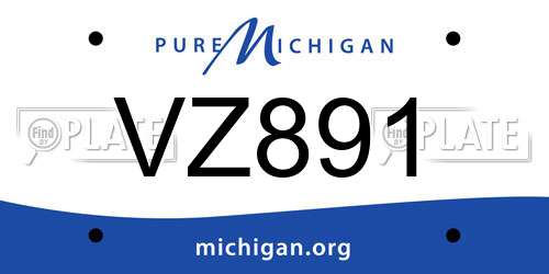 VZ891 Michigan License Plate