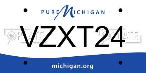 VZXT24 Michigan License Plate