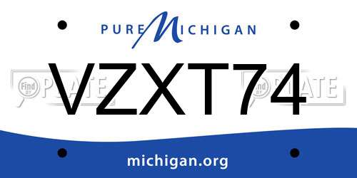 VZXT74 Michigan License Plate