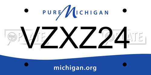 VZXZ24 Michigan License Plate