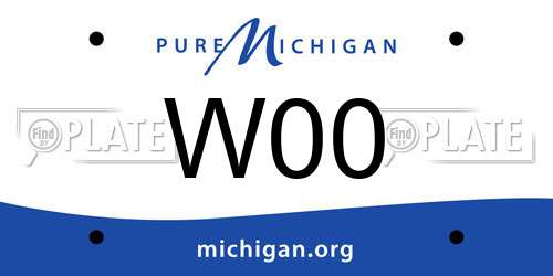 W00 Michigan License Plate