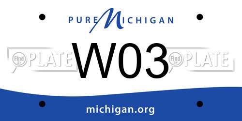W03 Michigan License Plate