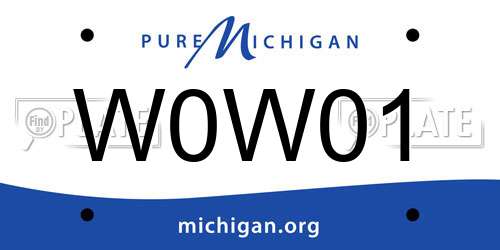 W0W01 Michigan License Plate