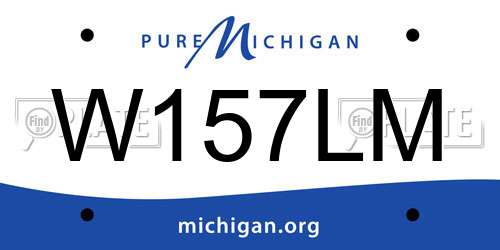 W157LM Michigan License Plate