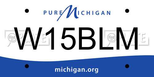 W15BLM Michigan License Plate