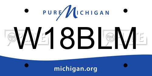 W18BLM Michigan License Plate