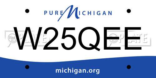 W25QEE Michigan License Plate