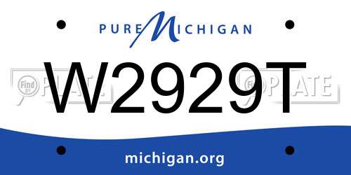 W2929T Michigan License Plate