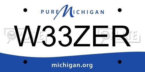 W33ZER Michigan License Plate