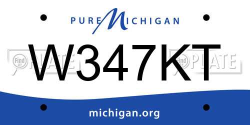 W347KT Michigan License Plate