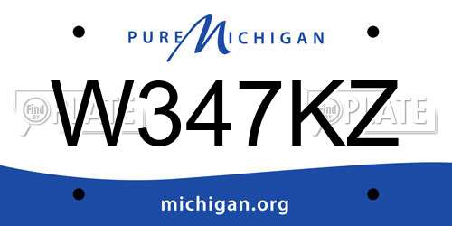 W347KZ Michigan License Plate