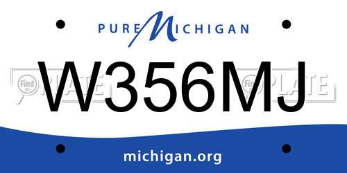 W356MJ Michigan License Plate