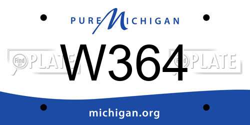 W364 Michigan License Plate