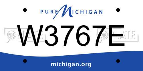 W3767E Michigan License Plate