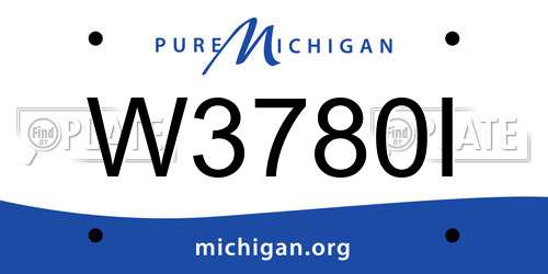 W3780I Michigan License Plate