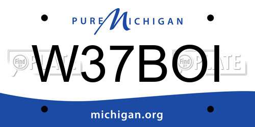 W37BOI Michigan License Plate
