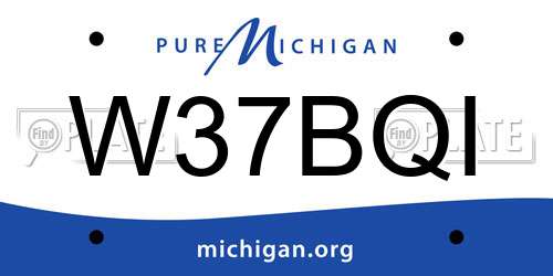 W37BQI Michigan License Plate