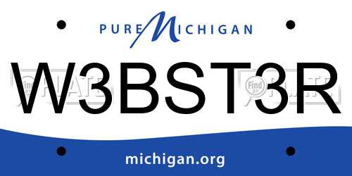 W3BST3R Michigan License Plate