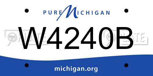 W4240B Michigan License Plate