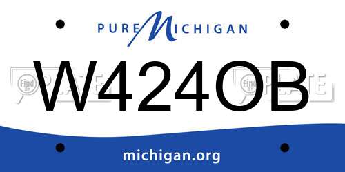 W424OB Michigan License Plate