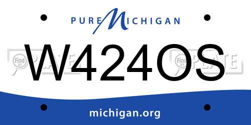 W424OS Michigan License Plate