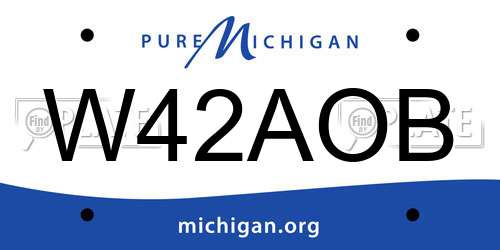 W42AOB Michigan License Plate