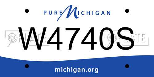 W4740S Michigan License Plate