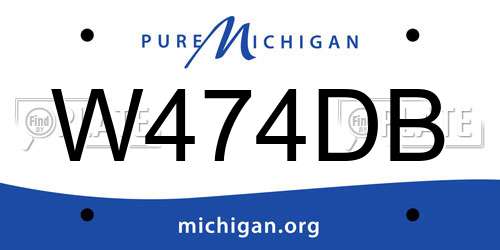 W474DB Michigan License Plate