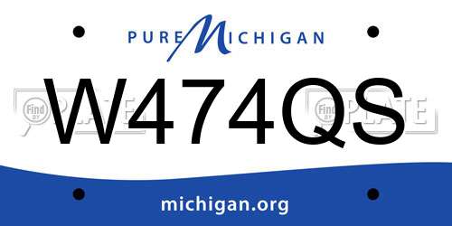 W474QS Michigan License Plate