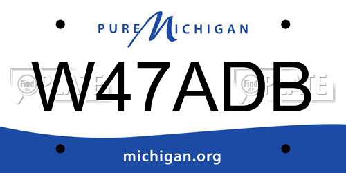 W47ADB Michigan License Plate