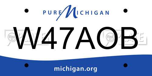 W47AOB Michigan License Plate