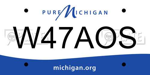 W47AOS Michigan License Plate