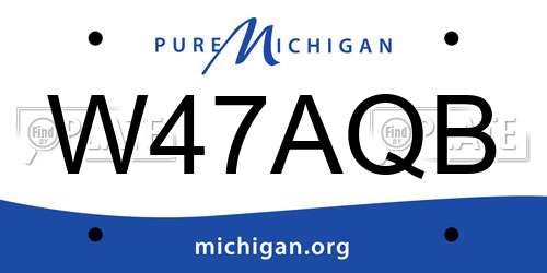 W47AQB Michigan License Plate