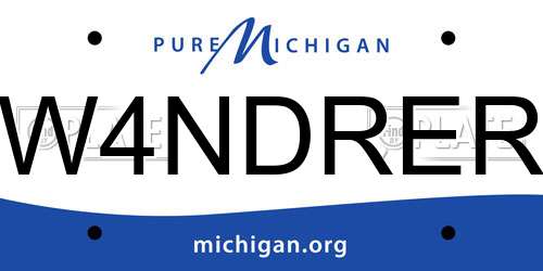 W4NDRER Michigan License Plate