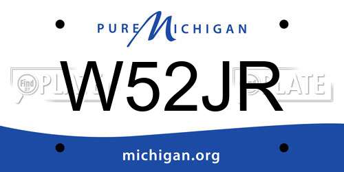 W52JR Michigan License Plate